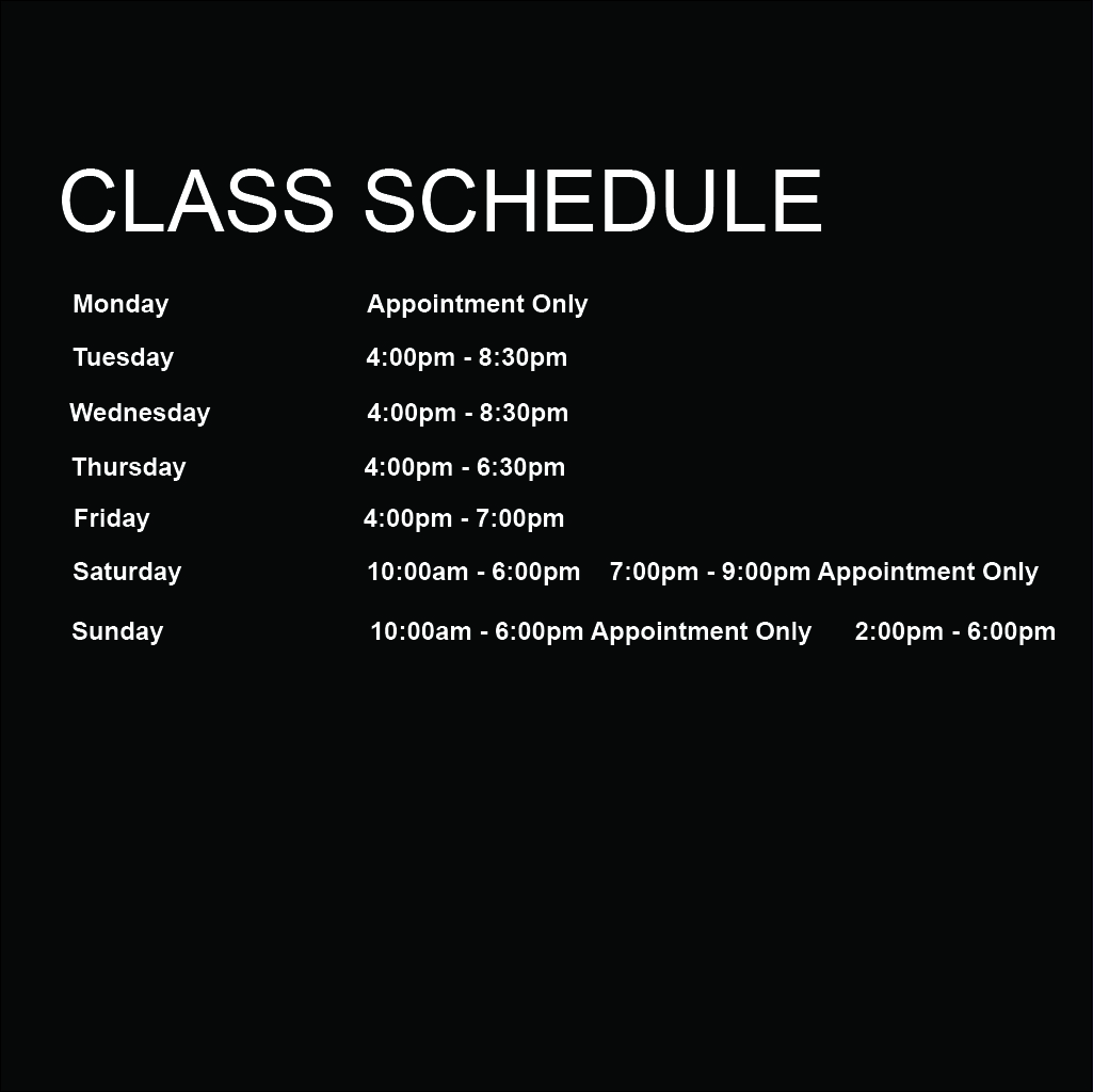 Art Class Schedule